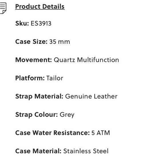 Fossil Tailor Leather Watch - Picture 4 of 7